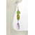 Handmade pink, peridot earrings with furnace glass, topaz sapphire, sterling