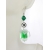 Artisan made green sterling earrings with frothy green beer mug Swarovski cryst