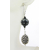 Artisan made sterling leaf earrings with black ivory lampwork, onyx