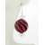 Dark Peppermint Candy Earrings Artisan made red white black blown glass Czech glass sterling silver earrings