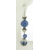 Handmade blue earrings with blue peacock lampwork glass, kyanite, sterling