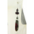 Handmade red, gray, black earrings with lampwork, african bloodstone, sterling
