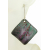 Artisan made teal red white purple enamel on copper earrings sterling silver