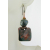 Artisan made teal, blue raku copper squares and lampwork nugget earrings