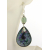 Green, blue, purple enamel on copper, fluorite and sterling earrings