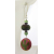 green cactus enamel on copper, boho earrings with lampwork tsavorite sterling