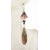 Handmade pink beige black earrings with lampwork, pink opal hematite sterling