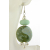 Frothy Waves Earrings Artisan made light green white turquoise ceramic pearl earrings sterling