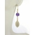 Handmade earrings with wooly mammoth ivory, purple amethyst gold fill ear wires