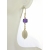 Handmade earrings with wooly mammoth ivory, purple amethyst gold fill ear wires
