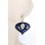 Electric Blue Necklace and Earrings Set - blue, white, gray enamel on copper, moonstone, lapis, sterling silver Artisan made blue white gray enamel on copper earrings moonstone lapis sterling