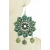 Teal Flowers Earrings - teal green bead weave flower moss agate