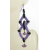 Purple and Black Diamonds Earrings - seed bead weave amethyst sterling silver