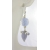 Handmade blue earrings with light blue lace agate lampwork, pearls, sterling