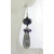 Splotches and Sticks Earrings Handmade earrings purple black lampwork amethyst rutilated quartz sterling