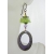 Artisan made lime and purple enamel on copper earrings copper lampwork