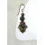 A Walk in the Petrified Woods earrings Handmade purple brown ivory earrings, lampwork petrified wood copper