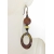 Red Creek Crackle Earrings Artisan made red yellow black enamel on copper earrings onyx jasper niobium