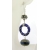 Handmade blue enamel ring earrings with blue silver lampwork glass, sterling