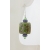 Artisan green purple earrings with square lampwork glass, Swarovski, sterling