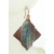 Artisan made organic enamel on fold formed green blue white copper earrings