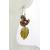 Artisan made topaz lampwork leaf earrings keishi pearl hessonite garnet sterling
