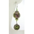 Artisan made purple green earrings with handmade lampwork glass peridot sterling