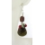 Handmade earrings with green and red creek jasper drops coral sterling