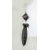 Handmade red black, hematite tiger iron gemstone earrings, lampwork and sterling