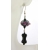 Pink and Black Bone Earrings Handmade pink, black, white earrings with lampwork, glass bone, sterling