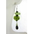 Artisan made lime green black earrings with handmade glass peridot onyx sterling