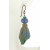 Artisan green blue gold earrings with artisan polymer, glass, turquoise, brass
