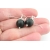 Artisan etched black onyx earrings sterling silver random lines petals
