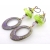 Lime and Purple Earrings Artisan made lime and purple enamel on copper earrings copper lampwork