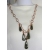 Handmade necklace with artisan lampwork green garnet, copper chain, clasp, wire