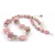 Handmade necklace and earrings set with pink rhodochrosite lampwork sterling