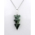 Handmade necklace with carved kambaba jasper Swarovski crystals sterling silver