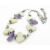 Artisan made statement necklace amethyst marble sterling silver