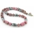 Handmade necklace metallic hematite, pink, black rhodonite gemstones sterling