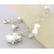 White Dog and Pearls Charm Bracelet Handmade dog charm bracelet in white sterling silver crystal pearls flower heart