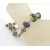 Handmade bracelet purple ivory brown gemstone artisan lampwork sterling silver