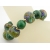 Handmade bracelet green purple artisan lampwork malachite gold fill
