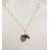 Handmade necklace with faceted smoky quartz acorn topaz glass leaf gold fill