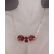 Red Lava Necklace Artisan made sterling silver necklace red blue boro lampwork