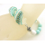 Turquoise Twist Bracelet - turquoise, white, silver seed bead woven focal, agate