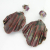 Raku Curtains Earrings Artisan made organic fold formed copper lampwork red blue raku earrings