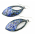 blue, white, green red enamel on copper drop earrings sterling silver