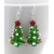 Handmade Christmas tree earrings with lampwork Swarovski crystals star sterling