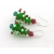 Handmade Christmas tree earrings with lampwork Swarovski crystals star sterling