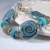 Handmade bracelet grey agate gemstone turquoise kazuri ceramic sterling silver